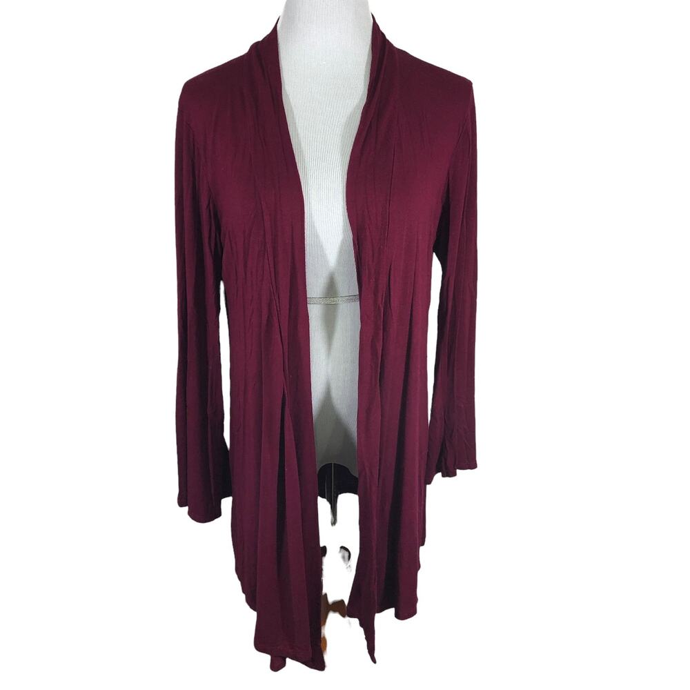 J.M. Fleurette draped open long cardigan purple SIZE 1X